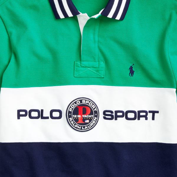 Chroma Green Multi Custom Slim Fit Mesh Polo Polo Ralph Lauren 7