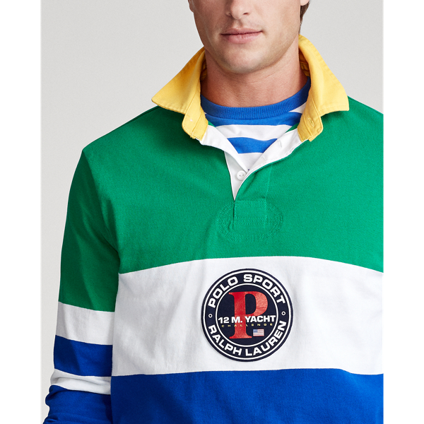 Chroma Green Multi Classic Fit Rugby Shirt Polo Ralph Lauren 5