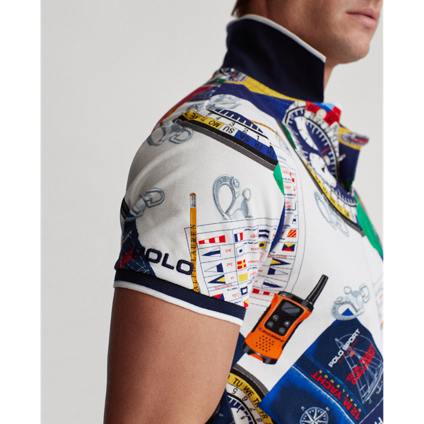 White Ships Log Print The Nautical Racing Polo Shirt Polo Ralph Lauren 5