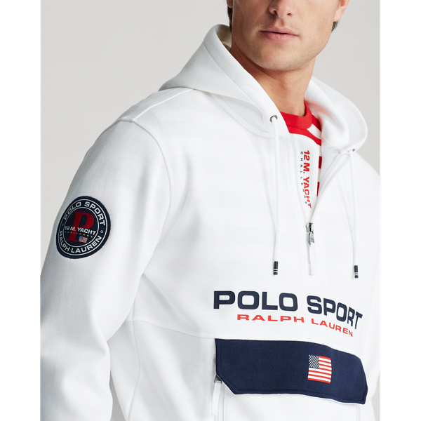 White Polo Sport Double-Knit Hoodie Polo Ralph Lauren 5