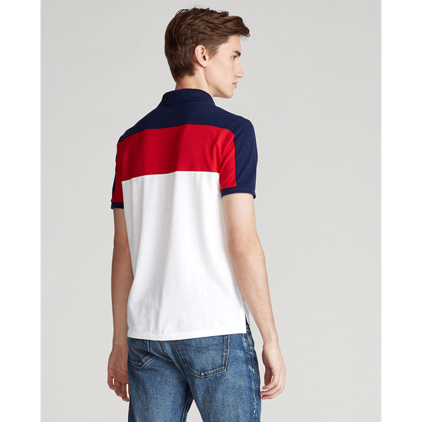 Ceramic White Multi Custom Slim Fit Mesh Polo Polo Ralph Lauren 5
