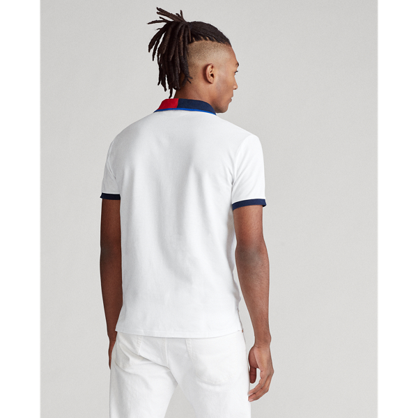 Ceramic White Custom Slim Fit Mesh Polo Polo Ralph Lauren 5