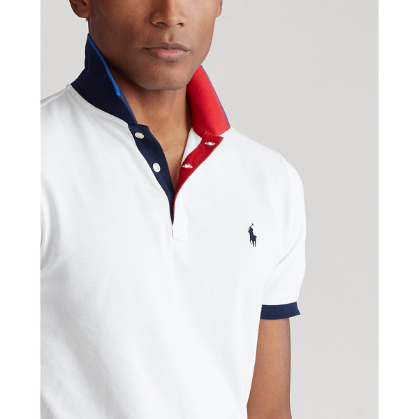 Ceramic White Custom Slim Fit Mesh Polo Polo Ralph Lauren 6