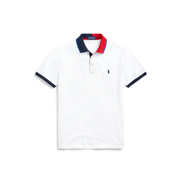 Ceramic White Custom Slim Fit Mesh Polo Polo Ralph Lauren 2
