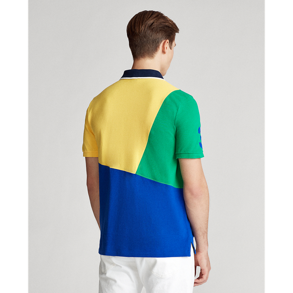 Chrome Yellow Multi Custom Slim Fit Mesh Polo Polo Ralph Lauren 5
