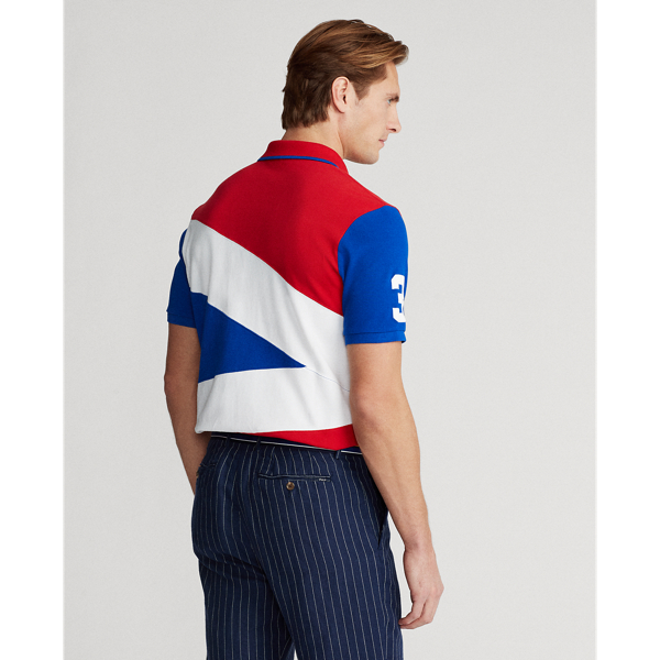 RL Red Multi Custom Slim Fit Mesh Polo Polo Ralph Lauren 4