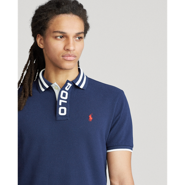 Cruise Navy Custom Slim Fit Mesh Polo Polo Ralph Lauren 6