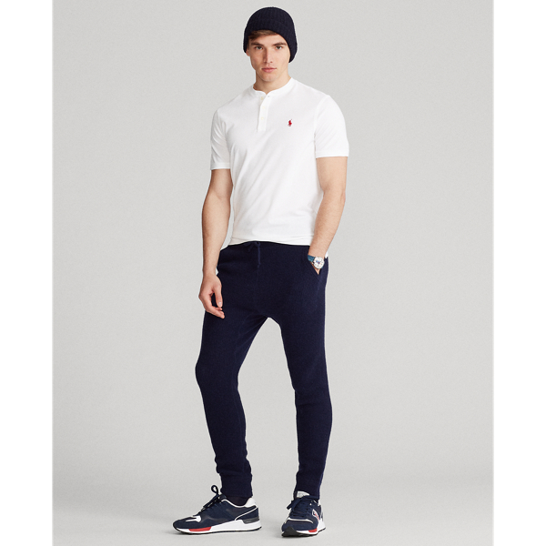 White Featherweight Mesh Henley Shirt Polo Ralph Lauren 3
