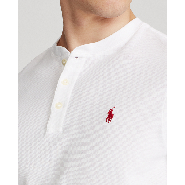 White Featherweight Mesh Henley Shirt Polo Ralph Lauren 5