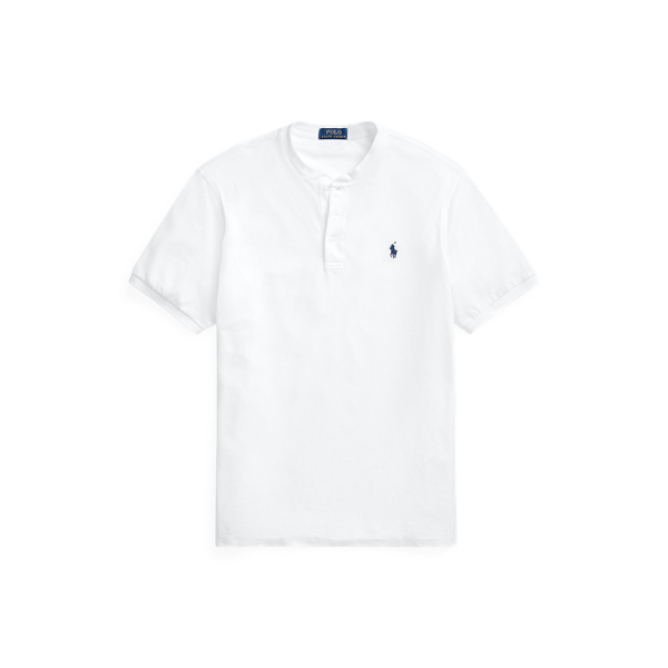 White Featherweight Mesh Henley Shirt Polo Ralph Lauren 2