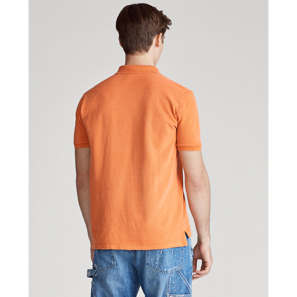 Spectrum Orange Custom Slim Fit Distressed Polo Shirt Polo Ralph Lauren 5