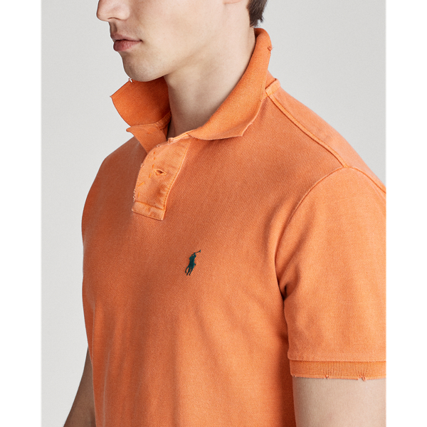 Spectrum Orange Custom Slim Fit Distressed Polo Shirt Polo Ralph Lauren 6