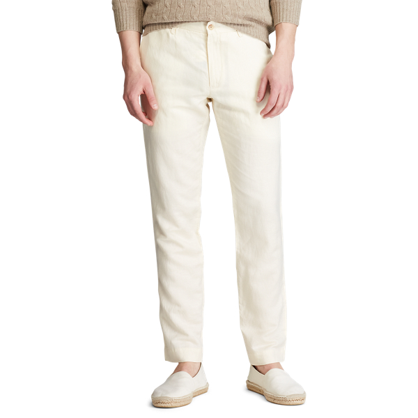 Andover Cream Slim Fit Linen-Blend Trouser Polo Ralph Lauren 3