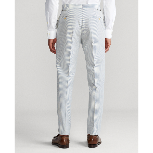 Blue/Cream Striped Seersucker Suit Trouser Polo Ralph Lauren 4