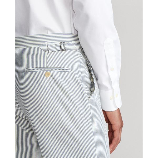 Blue/Cream Striped Seersucker Suit Trouser Polo Ralph Lauren 5