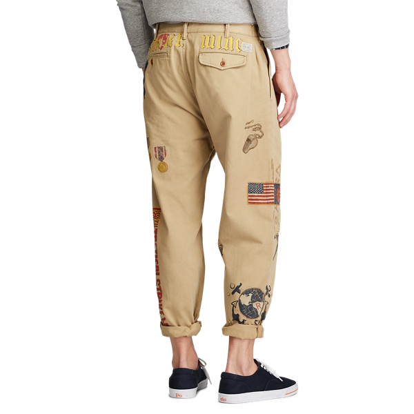 Desert Khaki W/Military Baggy Fit Graphic Chino Polo Ralph Lauren 4