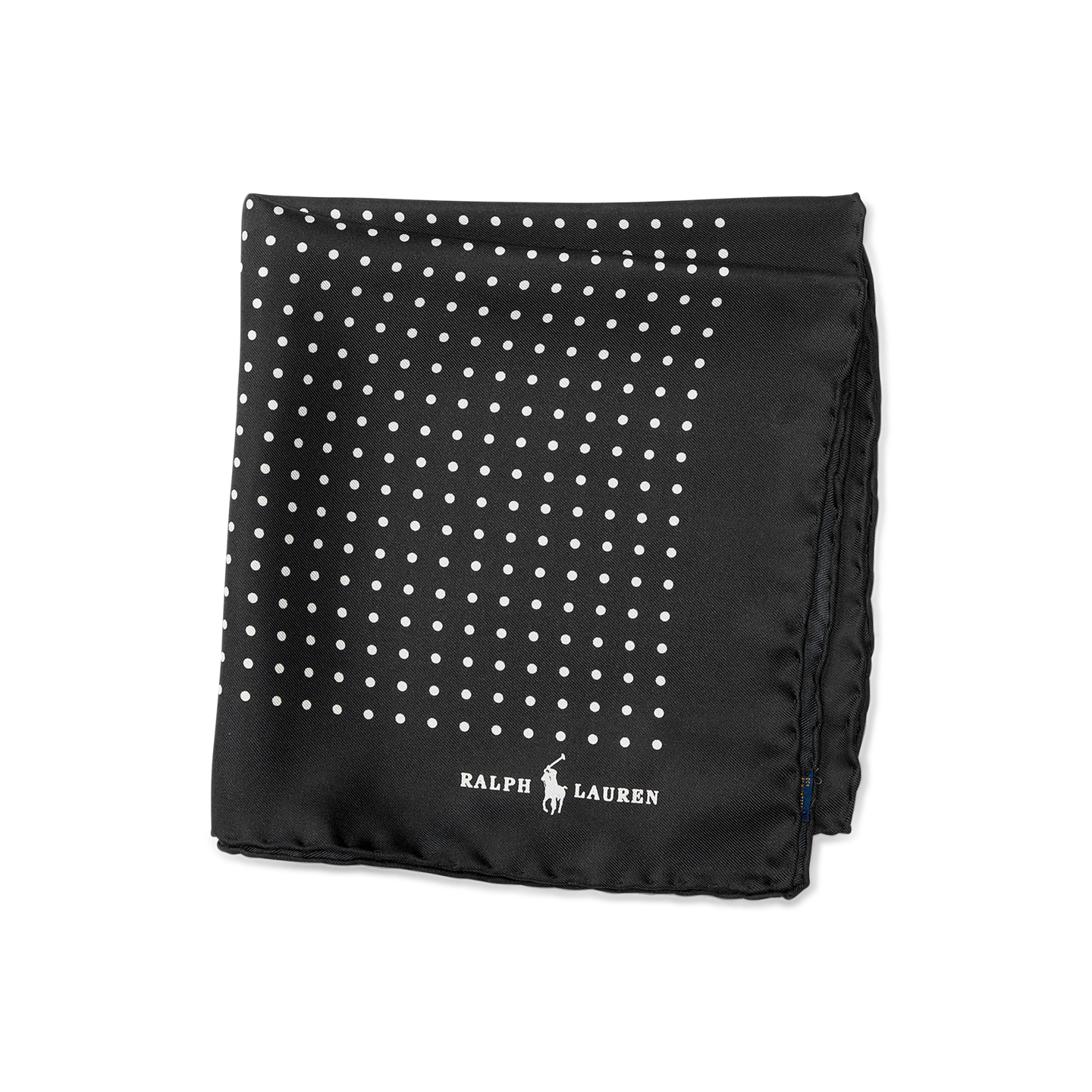 Нагрудный платок Ralph Lauren Polka-Dot Silk Pocket Square, цвет: Чёрный — фото 1