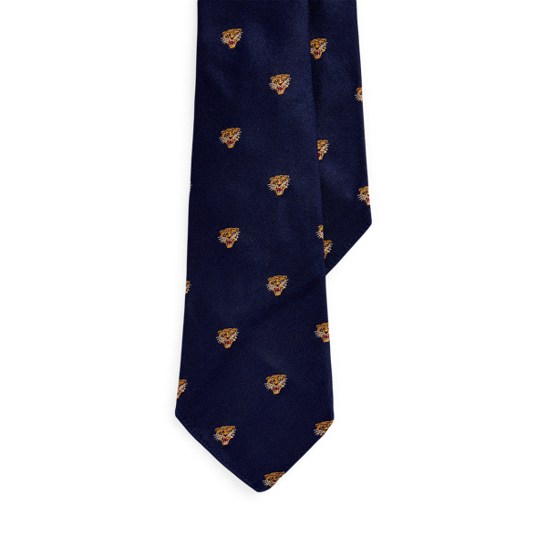 Cravate en soie motif tigre