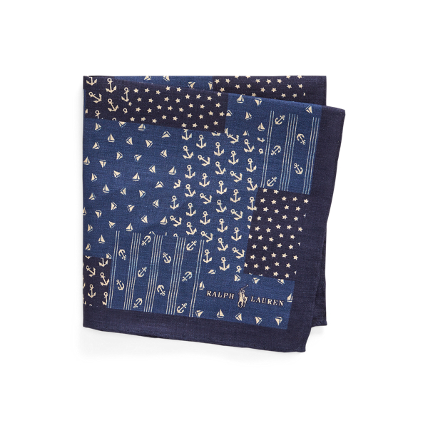 Pochette en lin nautique