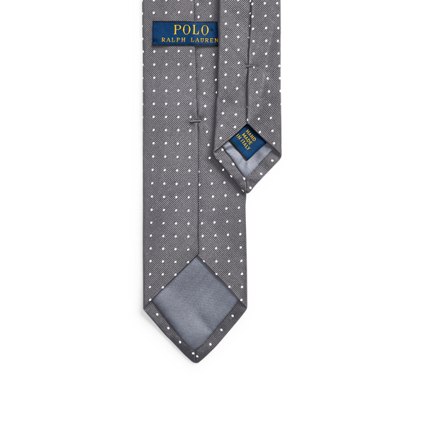 Silver/White Dot Silk Repp Narrow Tie Polo Ralph Lauren 2