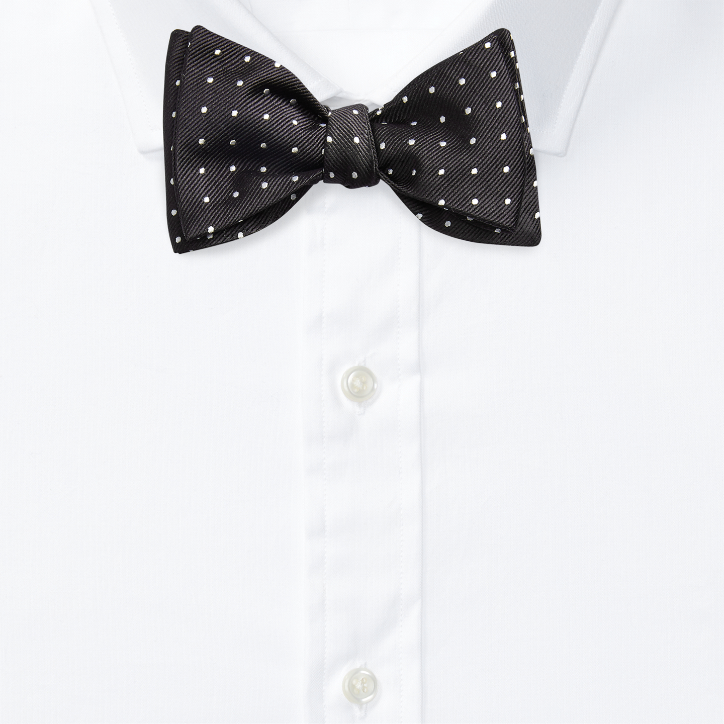 Мужские галстуки Ralph Lauren Polka-Dot Silk Repp Bow Tie, цвет: Чёрный / Белый — фото 1