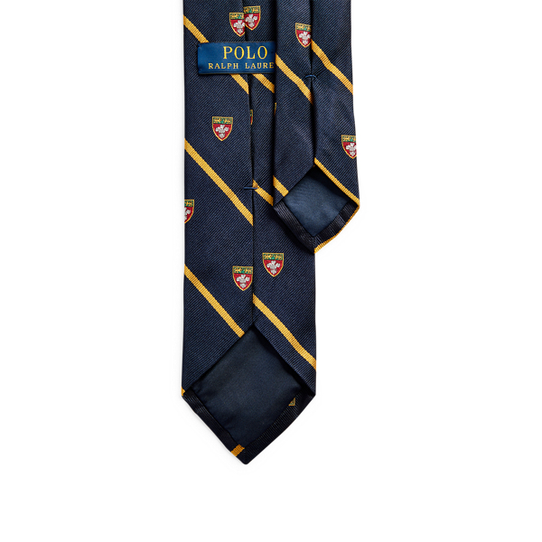 Navy Striped Silk Narrow Club Tie Polo Ralph Lauren 2