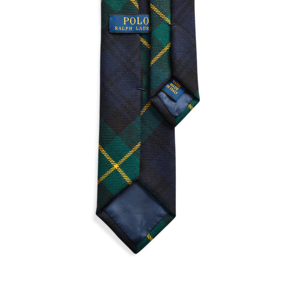 Navy/Gold/Green Tartan Wool Narrow Tie Polo Ralph Lauren 2