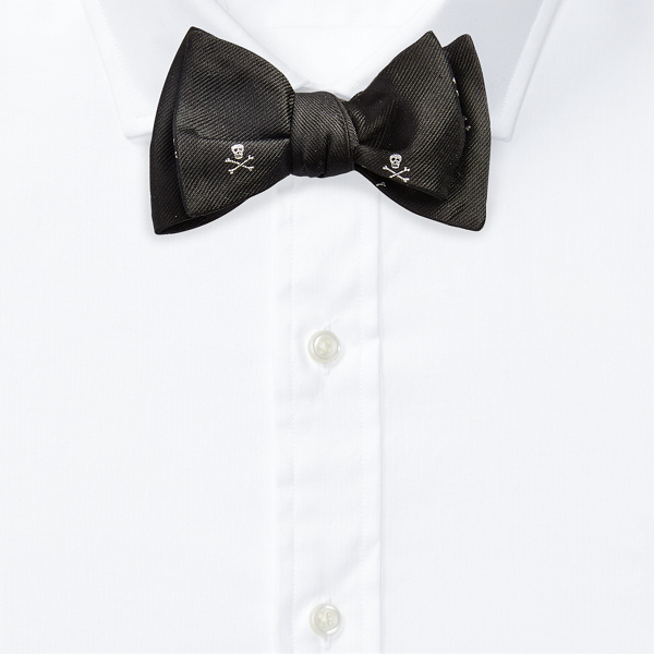 Skull-and-Bones Silk Bow Tie