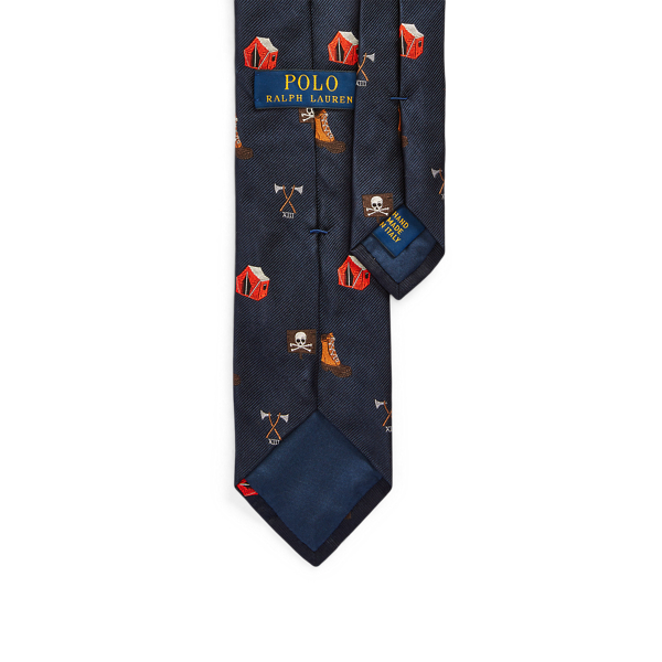 Navy Camping Silk Narrow Tie Polo Ralph Lauren 2