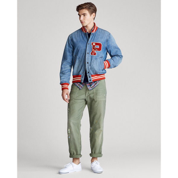 Grantwood Denim Letterman Jacket Polo Ralph Lauren 4