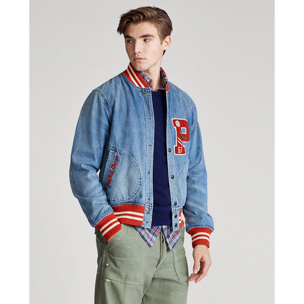 Grantwood Denim Letterman Jacket Polo Ralph Lauren 5