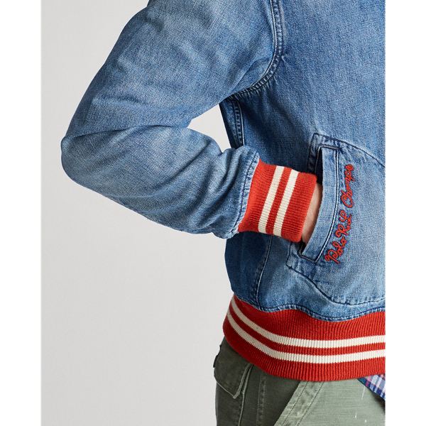 Grantwood Denim Letterman Jacket Polo Ralph Lauren 8