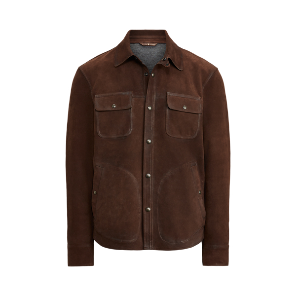 Nubuck Leather Shirt Jacket for Men Ralph Lauren IE