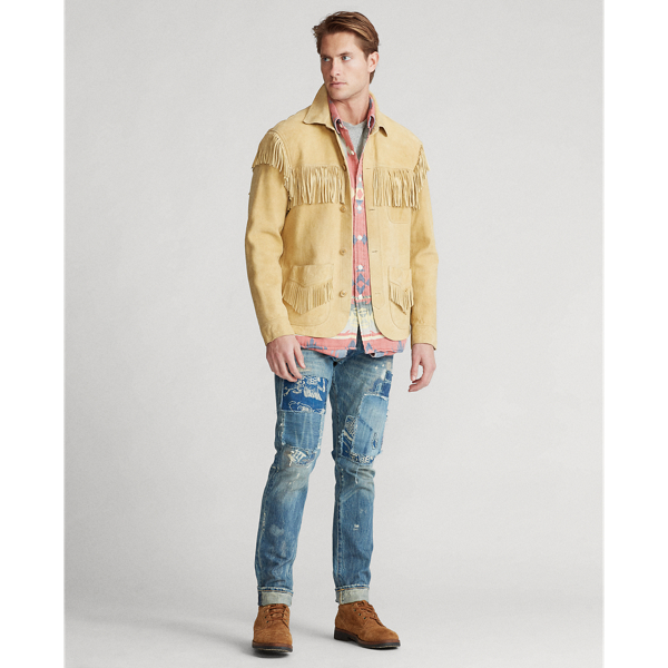 RRL Ralph Lauren Double RL Fringe Leather Jacket WORLDWIDE