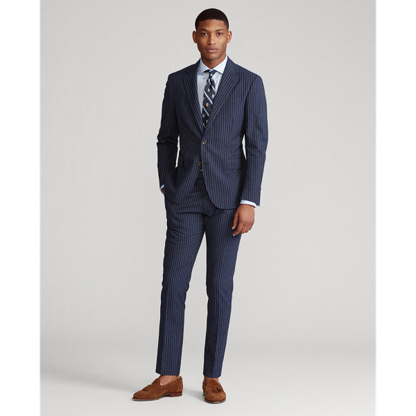 Navy Dot Stripe Polo Striped Suit Jacket Polo Ralph Lauren 4