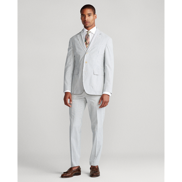 Blue/Cream Polo Soft Striped Seersucker Suit Jacket Polo Ralph Lauren 4