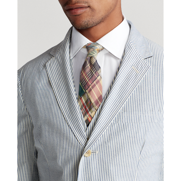 Blue/Cream Polo Soft Striped Seersucker Suit Jacket Polo Ralph Lauren 6