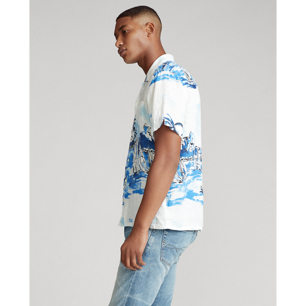 Painterly Tropical Classic Fit Print Linen Shirt Polo Ralph Lauren 4
