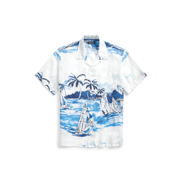 Classic Fit Print Linen Shirt