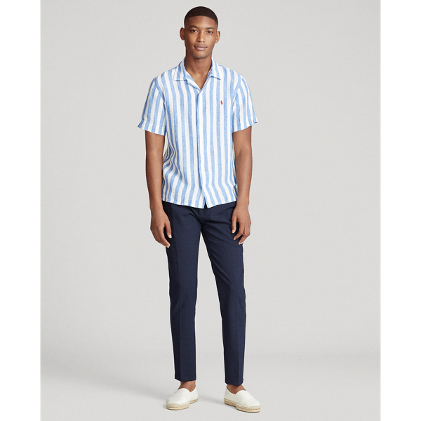 Blue/White Classic Fit Linen Shirt Polo Ralph Lauren 3