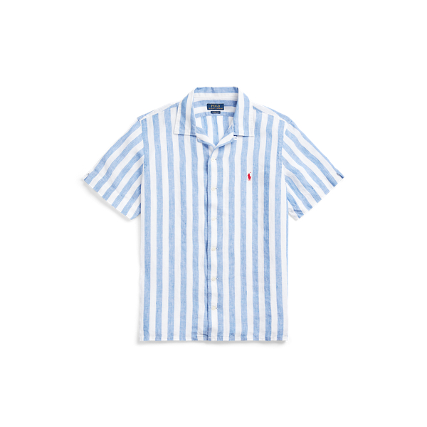 Blue/White Classic Fit Linen Shirt Polo Ralph Lauren 2