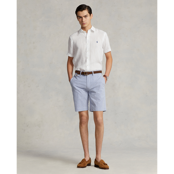 White Classic Fit Linen Shirt Polo Ralph Lauren for summer 3