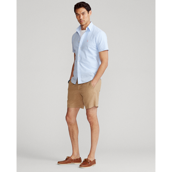 4578b Light Blue/White Custom Fit Seersucker Shirt Polo Ralph Lauren 3