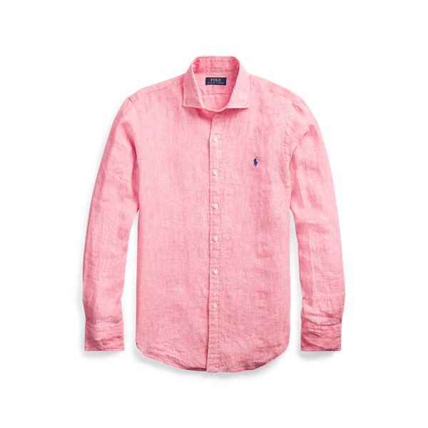 Salmon Slim Fit Linen Chambray Shirt Polo Ralph Lauren 2