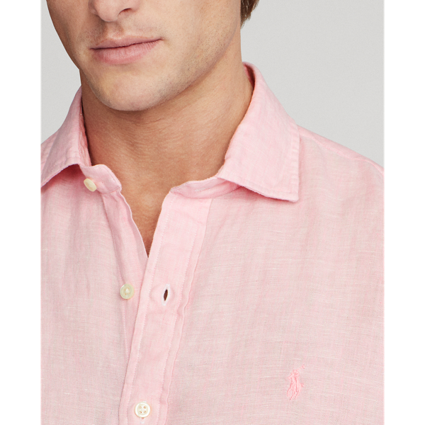Camisa de cambray de lino Slim Fit Polo Ralph Lauren en Light Pink 5