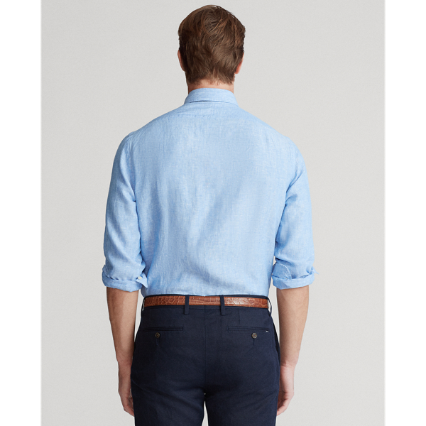 Light Blue Classic Fit Linen Shirt Polo Ralph Lauren 4