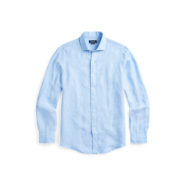 Light Blue Classic Fit Linen Shirt Polo Ralph Lauren 2