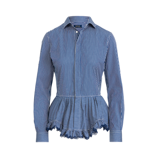 Chemise ray&eacute;e en coton &agrave; basque Polo Ralph Lauren en 1