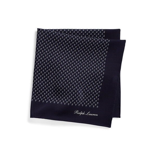 Geometric Silk Pocket Square Purple Label 1