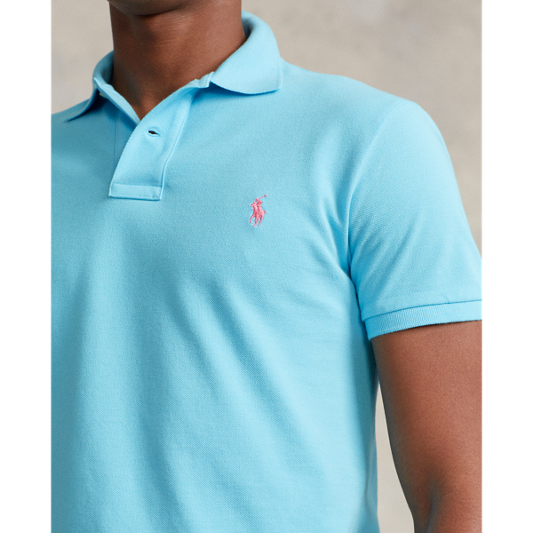 Turquoise Nova Slim Fit Mesh Polo Shirt Polo Ralph Lauren 6